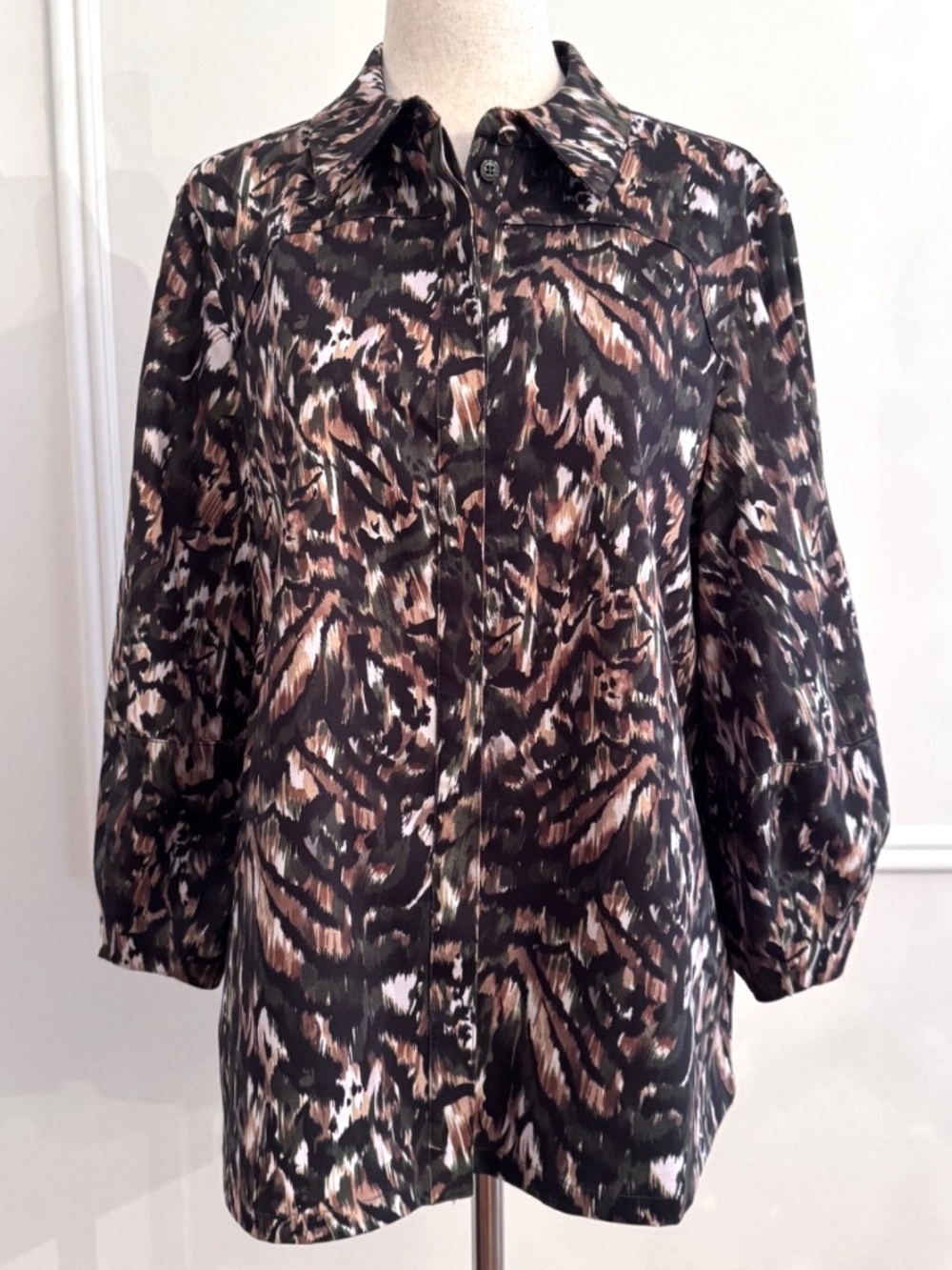 Ted Baker London Evrett Lantern Sleeve Shirt 2 Abstract Camo Print
